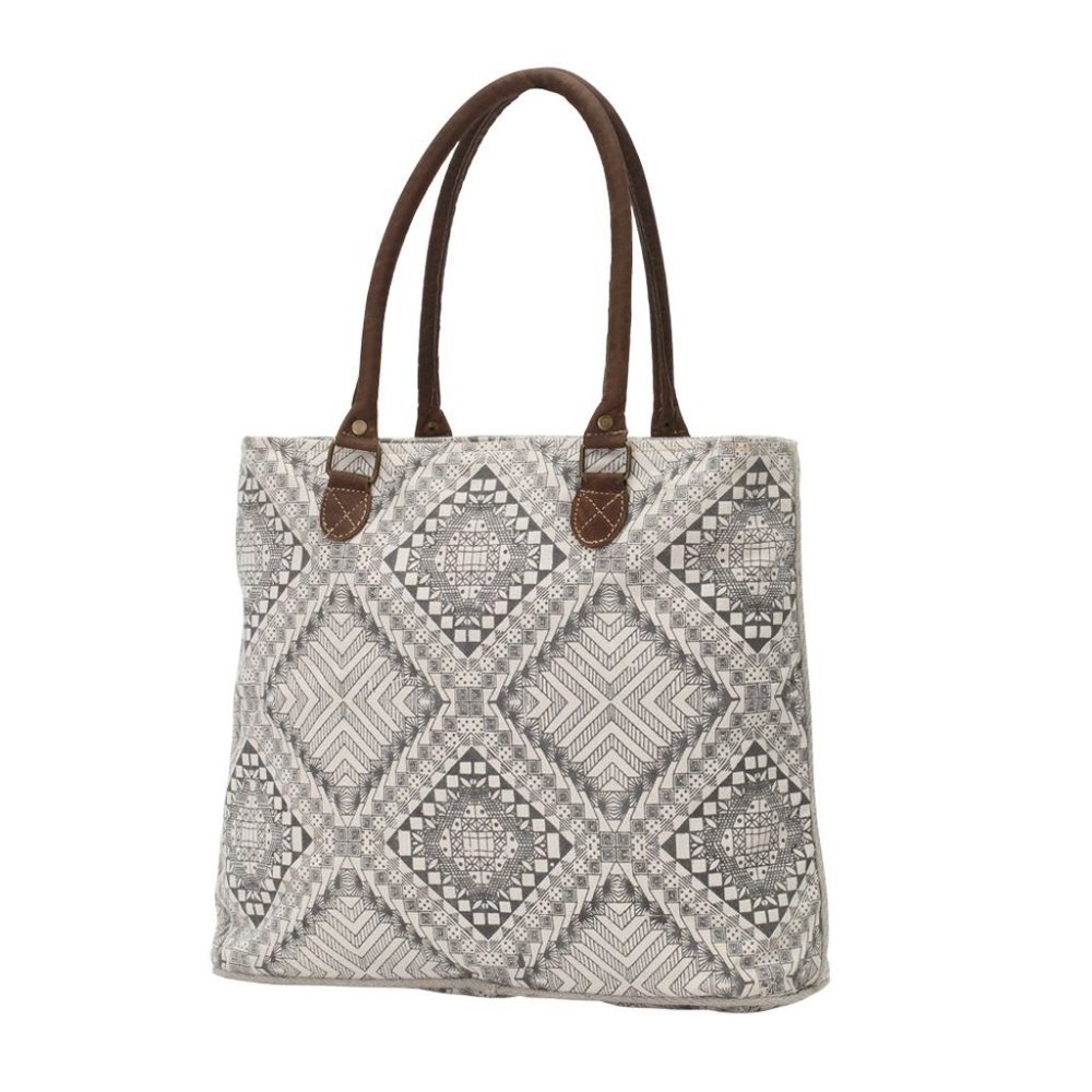 Myra Bag Canvas, Leather, Hide, Hairon, & Rug Purse Tote w/ Pockets